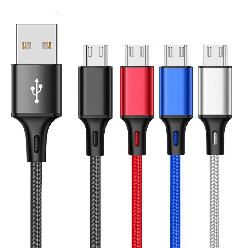 Nylon Braided Micro USB Cable Charger for Samsung / Huawei / Xiaomi / Oneplus