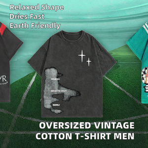 Camisetas Casuales Extra Grandes Personalizadas 2025, Moda Urbana, Estilo Hip Hop para Hombre, Holgadas, de Poliéster/Algodón, Lavadas, Ecológicas - Product Image 2