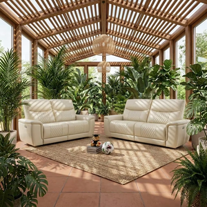 Sofá reclinable eléctrico Chesterfield de alta gama con cubierta de cuero sintético y 5 asientos reclinables para uso doméstico - Product Image 6