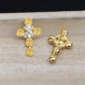 Pendientes de Plata S925 con Múltiples Cuentas y Perlas de Circonio, Soporte Irregular para Orejas, Accesorios Estilo Suegra - Product Image 5