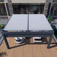 Pergola Électrique Pliante Personnalisée avec Système de Drainage Intégré, en Alliage d'Aluminium, Imperméable et Résistante aux UV, pour Jardin