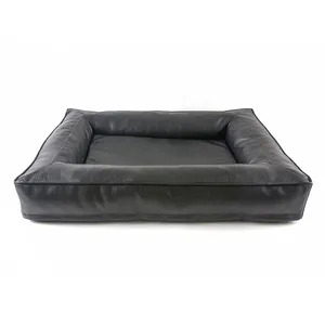 Designer Orthopedic Dog Pet Beds Luxury Bolster Couch Sofa Leather Waterproof Lining Large Dog Beds