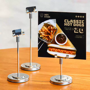 Penyangga tanda logam tugas berat Supermarket rak Display meja promosi plastik dengan bingkai tanda - Product Image 1