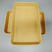 Assiettes jetables rectangulaires en papier kraft brun biodégradable pour boulangerie, hot-dogs, fête, barbecue, pique-nique, collations, salade de fruits, sushi