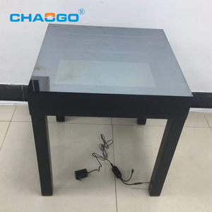 New Design Modern Coffee Shop Led Color Changing Glass Tea <b>Table</b> APP Control Square Interactive Mirror Dining Tempered Glass Col - Product Image 5