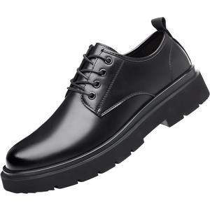 Chaussures habillées d'été pour hommes en cuir noir, style Oxford, à bout rond, à lacets, respirantes, pour le bureau et la carrière - Product Image 2