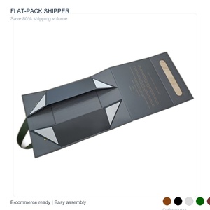 Custom Logo Luxury <b>Foldable</b> Magnetic Recycled Materials Four-Color Printed Rigid Paper Gift <b>Box</b> UV Coating Matt Lamination for - Product Image 1