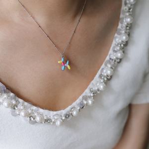 Cartoon <b>Ball</b> <b>Dog</b> Pendant Necklace Unisex Stainless Steel Clavicle Chain Contrast Candy Girl Design Drop Oil Feature <b>for</b> - Product Image 5