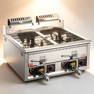 신제품 스테인리스 스틸 상업용 대용량 더블탱크 가스 딥 오일 프라이어 (수개월 보증) - Product Image 4
