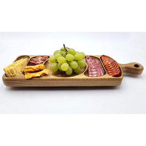 Großhandel <span class=keywords><strong>2026</strong></span> Holztablett Neuerscheinung Maßgefertigtes Akazienholz-Serviertablett mit Griffen Dessert-Snack-Käseplatte - Product Image 4