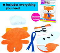 Kit de couture renard en feutre pour débutants, ensemble d'activités créatives avec matériaux en peluche découpés et instructions, activité pour enfants
