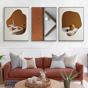 Quadro Moderno da Parete in Cristallo di Porcellana con <span class=keywords><strong>Pittura</strong></span> Geometrica Astratta e Cornice - Product Image 3