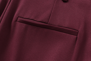<span class=keywords><strong>Pantaloni</strong></span> Lunghi Casual da <span class=keywords><strong>Donna</strong></span> a Gamba Larga con Pieghe, Colore Borgogna - Product Image 5