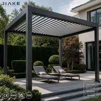 Pergola en aluminium à commande vocale Jiake avec toit à lames orientables intelligentes contrôlées par application, système d'automatisation domestique Wi-Fi pour jardin de villa