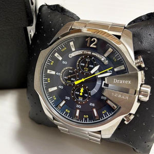 นาฬิกาข้อมือผู้ชาย DS โครโนกราฟ พร้อมไฟกลางคืน ตัวเรือนสแตนเลส กันน้ำ สีน้ำเงิน เครื่องควอตซ์ ETA สไตล์ธุรกิจและสปอร์ต - Product Image 6