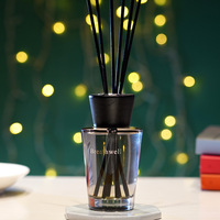 Diffuseur de parfum d'ambiance de luxe pour hôtel, sans flamme, à bâtonnets, en verre cylindrique, pour la maison, avec huiles essentielles, ensemble de parfums