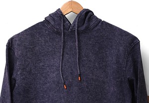 Sweat à capuche en denim tricoté personnalisé pour homme, en coton doux et polyester, style streetwear - Product Image 3