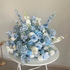 Fleurs et plantes décoratives OEM Centres de table pour événement de mariage Boule de fleurs en soie artificielle Décorations de mariage Fournitures - Product Image 4