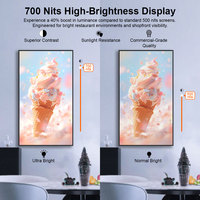 Pantalla Colgante de Pared HD para Señalización Digital, Tablero de Menú y Publicidad LCD para Restaurante y Cafetería