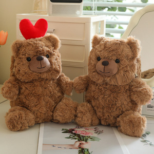 Nuovo arrivo orsacchiotto cuori e abbracci peluche peluche di san valentino orsacchiotto marrone cuore rosso - Product Image 5