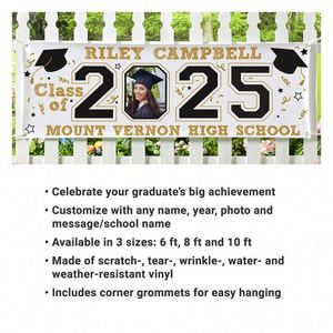 Promotional Custom Graduation <b>Banner</b> 2025 Vinyl Pvc Printing Event Party Display Accessories Yard Signs - Product Image 2