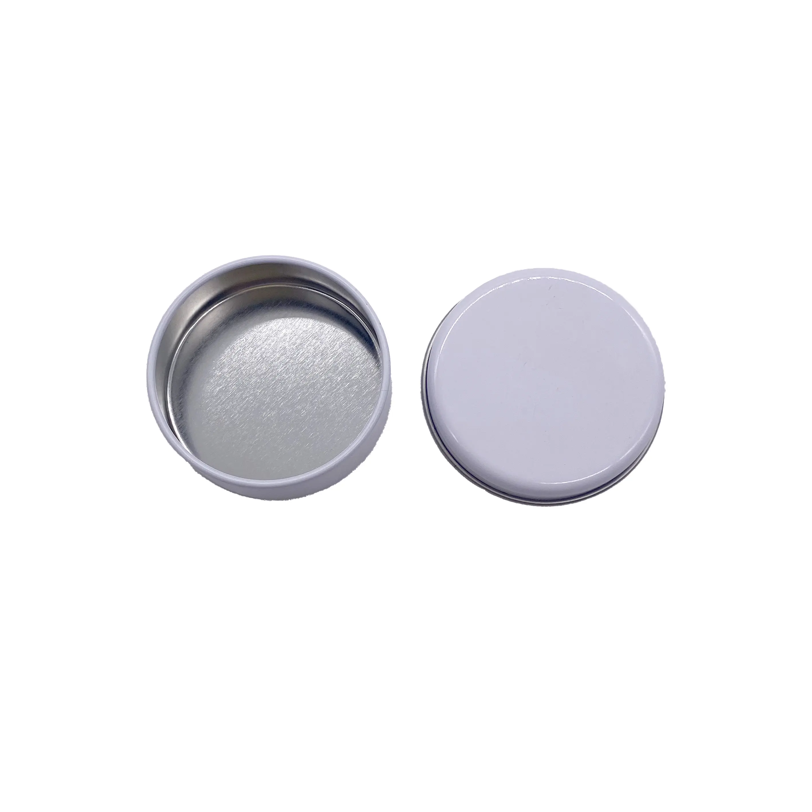 Boîte en métal ronde argentée de haute qualité avec bocaux à couvercle Récipient en métal cosmétique Mini étain à bonbons à la menthe