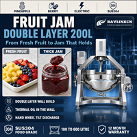 Cuiseur Mélangeur Industriel Semi-Automatique 200L Électrique SUS304 Chauffage Indirect Lame PTFE pour Ananas Caramélisation