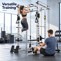 Station d'entraînement multifonctionnelle en aluminium pour la maison : Rack de musculation, Machine à croisement de câbles, Lat Pulldown, Support de Squat