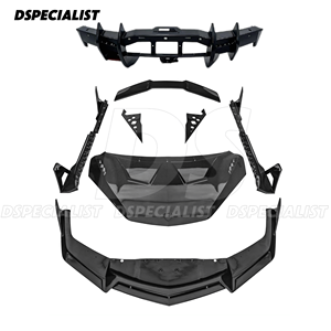 Kit carrosserie complet en fibre de carbone sèche style <span class=keywords><strong>DK</strong></span> pour Lamborghini Revuelto : Lame avant, jupes latérales, diffuseur arrière, aileron arrière, capot moteur - Product Image 1