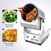 Robot de cuisine intelligent multifonctionnel durable, réglable en hauteur, double alimentation gaz/électrique