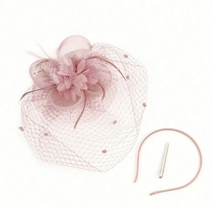 Chapeau de <span class=keywords><strong>Mariage</strong></span> Charmant et Élégant <span class=keywords><strong>avec</strong></span> Fleur en Résille Colorée, Coiffe en Plumes Polyvalente pour Accessoire Cheveux de Fête Femme - Product Image 6