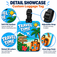 Étiquettes de valise en silicone 3D personnalisées avec logo, étiquettes de bagages en PVC souple pour voyage