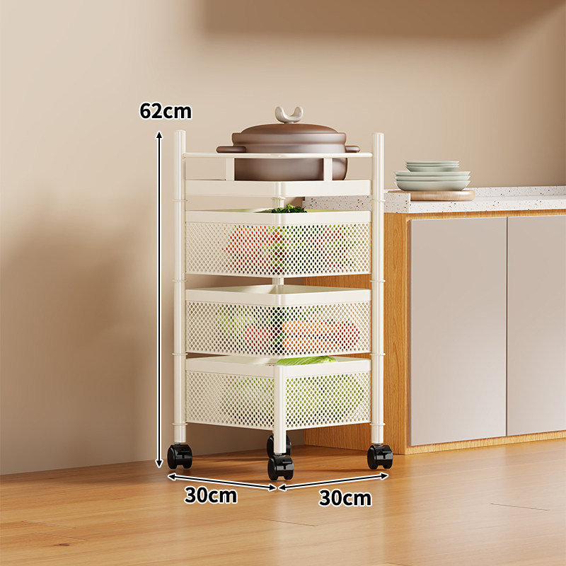 Multifunctional white rotating storage rack [three-tier square]