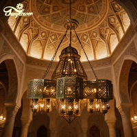 Luminaire professionnel pour mosquée, grand lustre islamique à LED pour la décoration de mosquée