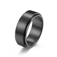 Bague anti-anxiété rotative en acier inoxydable de 8 mm de large, hypoallergénique, résistante à l'eau, style bohème, pour couple