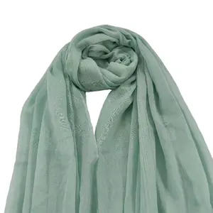 2021长款素色围巾voile面料新款柔光2021 bawal tudung muslim女士