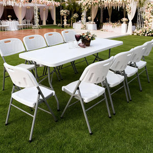 Tables en plastique en gros, rectangulaires, 6 <span class=keywords><strong>pieds</strong></span> et <span class=keywords><strong>chaises</strong></span> pour événements festifs, diamètres de 70 cm - Product Image 4
