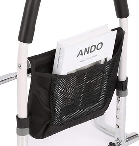 Carriles de cama para ancianos Barra de asistencia para cama de Hospital con bolsillo de almacenamiento para adultos mayores, soporte de mango para entrar y salir de B - Product Image 5
