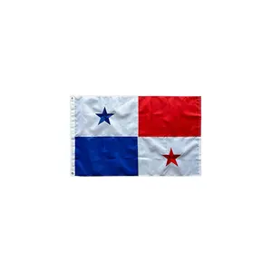 Premium Big Embroidery Panamanian Flag Banner With Brass Grommets Large Embroidered Polyester Flag Of Panama
