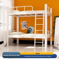 Lit double personnalisé au design moderne, dortoir universitaire, lit combiné avec cadre en fer, échelle de plancher pour l'école ou l'appartement