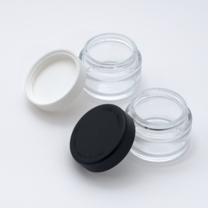 Cannacoast Child-Resistant Concentrate <b>Container</b> <b>Clear</b> Round Flower Glass Jar in 1oz 2oz 3oz Sizes - Product Image 1