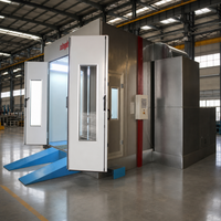 Cabina de Pintura de Gas Natural de 46kw, Económica y de Primera Calidad, 80 ° Cabina de Pintura para Automóviles C con Ventilador Antiexplosión de Lana de Roca Avanzada