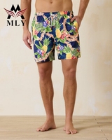 Short de bain imprimé d'été personnalisé avec cordon de serrage et doublure Short de plage de surf pour hommes Maillot de bain