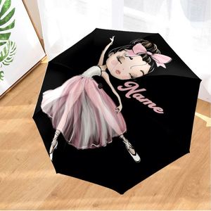 1 Pieza, Sin Pedido Mínimo, Paraguas Plegable Personalizado con Nombre de Bailarina, Regalo de Danza, Impresión UV, Pedido Individual, Guarda Chuva Personalizado - Product Image 1