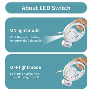 Lampe flash LED d'entraînement en plein air personnalisée de luxe avec sac à ordures, grande laisse rétractable pour chien de compagnie - Product Image 4