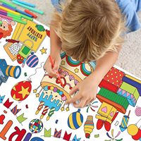 Affiche géante à colorier pour enfants - Joyeux anniversaire - Nappe en papier éducative 30x300cm