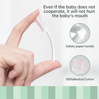 Nouveau-né brosse à dents à poils doux infantile bébé 0-3 ans langue lavage gaze coton bâton