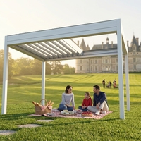 Pergola motorisée intelligente en aluminium Sweet Home Antique, toit rétractable à lames orientables, auvent extérieur, système imperméable sans fil