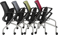 Kabel Chaise de table d'étude pour adulte avec dos en maille gris et cadre en métal Chaise de bureau pour formation