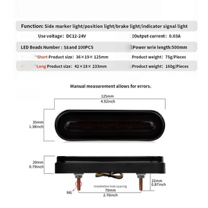 Lampu Sinyal LED 3-in-1 Tahan Air 12V 24V untuk <span class=keywords><strong>Trailer</strong></span> Truk dengan Neon Halo Stop Turn Tail Position Running Light ATV UTV RV Boat - Product Image 4